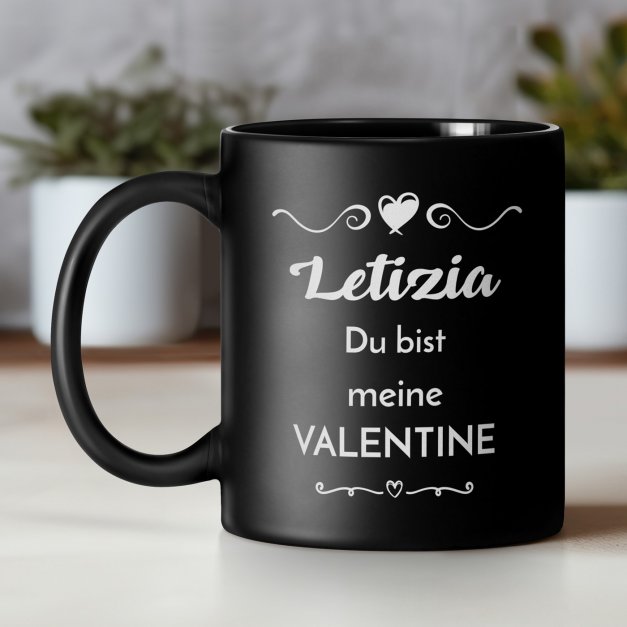 Kaffeebecher aus Matt Keramik mit Gravur zum Valentinstag