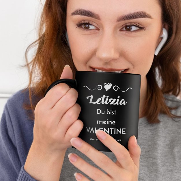 Kaffeebecher aus Matt Keramik mit Gravur zum Valentinstag