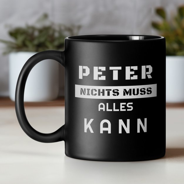 Kaffeebecher aus Matt Keramik mit Gravur für ihn, einen Rentner zum Geburtstag