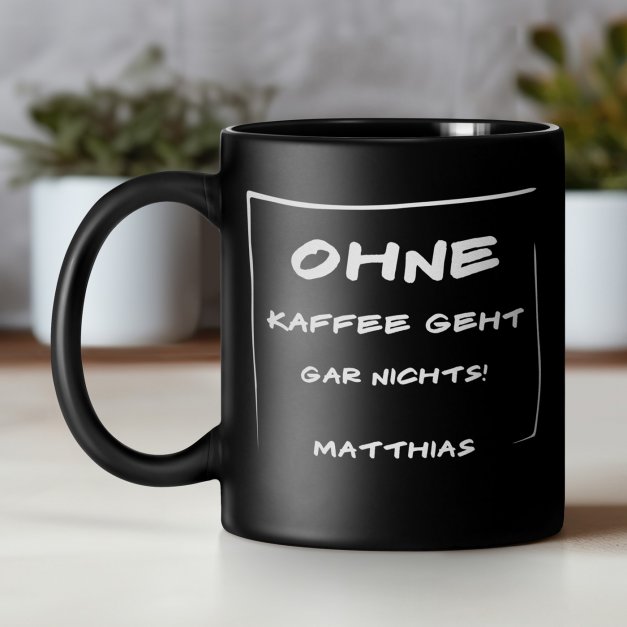 Kaffeebecher aus Matt Keramik mit Gravur für ihn, einen Arbeitssüchtiger, Mitarbeiter zur Beförderung