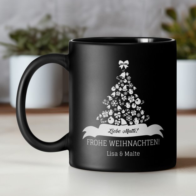 Kaffeebecher aus Matt Keramik mit Gravur für Ihre Mutti zu Weihnachten