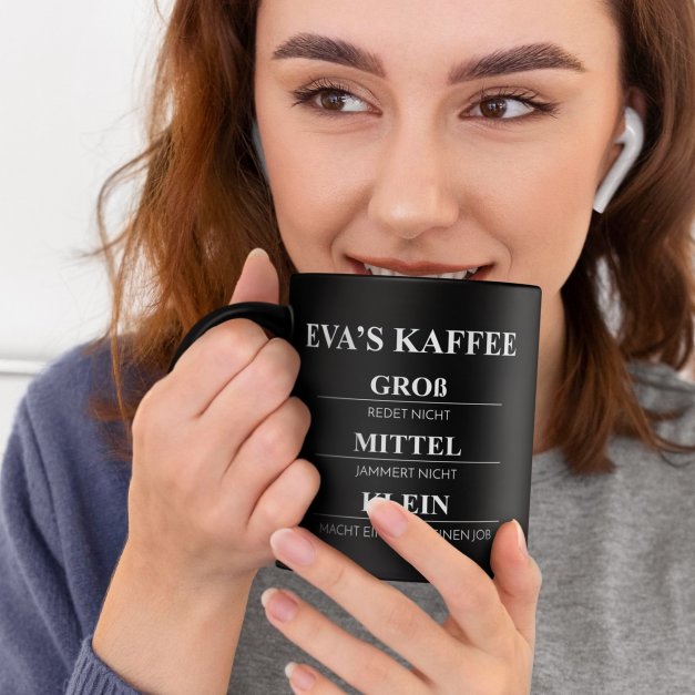 Kaffeebecher aus Matt Keramik mit Gravur für sie, eine Kaffeetrinkerin zum Geburtstag