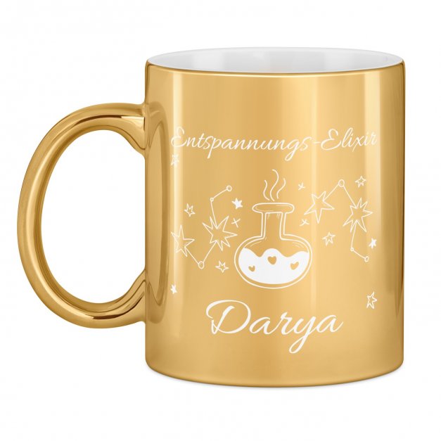 Kaffeebecher mit Gravur Gold/Glänzend für sie eine Chemikerin Freundin zum Geburtstag