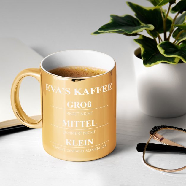 Kaffeebecher mit Gravur Gold/Glänzend für sie eine Ärztin Krankenschwester zum Geburtstag