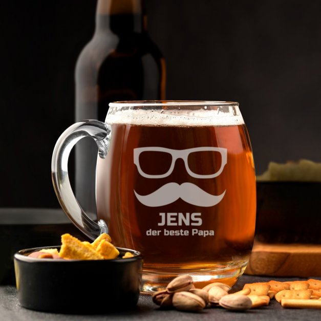 Glas Bierkrug mit Gravur für Ihren Papa