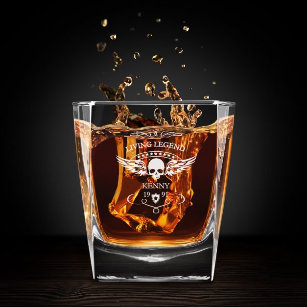 Cube Whisky Karaffe mit 2 Gläsern mit Gravur für ihn zum Geburtstag