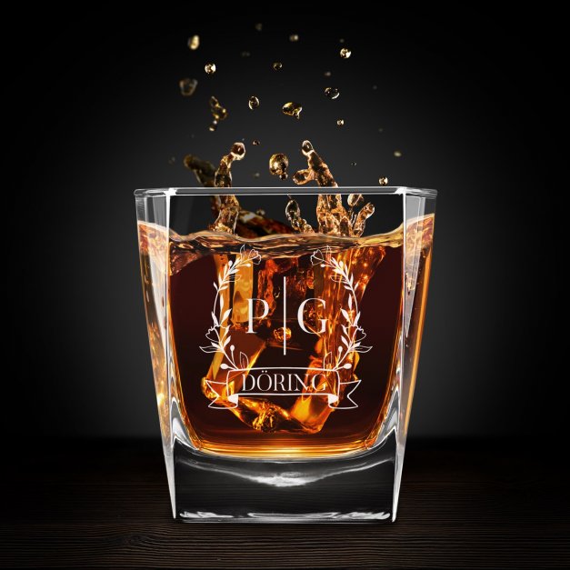 Cube Whisky Karaffe mit 6 Gläsern mit Gravur für ein Paar zur Hochzeit oder zum Hochzeitsjubiläum