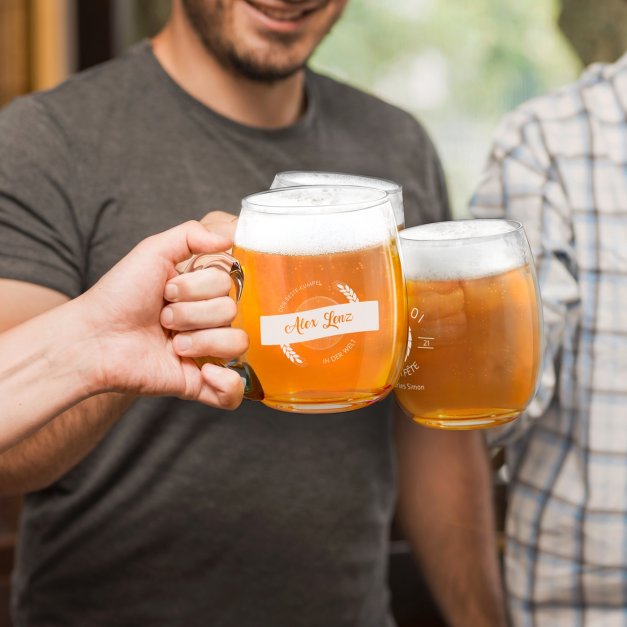 Glas Bierkrug mit Gravur für Ihren Vater