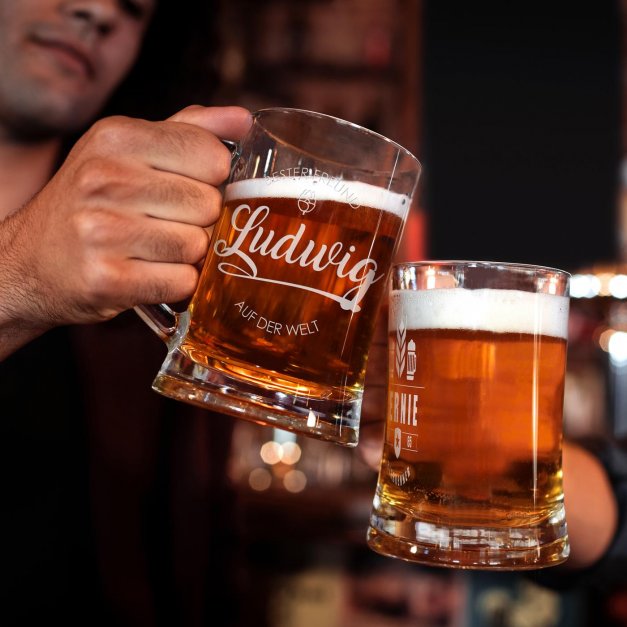 Bierkrug aus Glas mit Gravur für Ihren liebsten Boyfriend