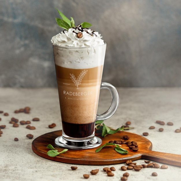 Kaffee Glas mit Gravur für ein Paar zur Hochzeit, Einweihungsfeier, zum Jahrestag