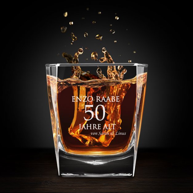 6er Whisky Gläser Set mit Gravur für Ihren Bruder zum 50. Geburtstag