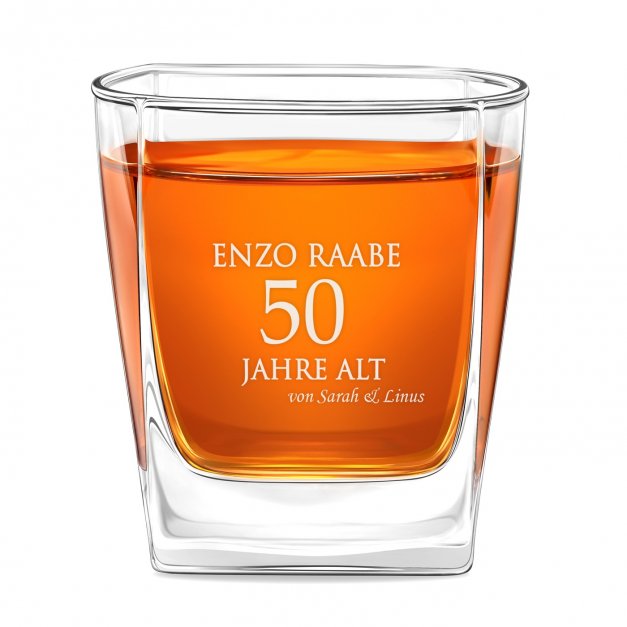 6er Whisky Gläser Set mit Gravur für Ihren Bruder zum 50. Geburtstag