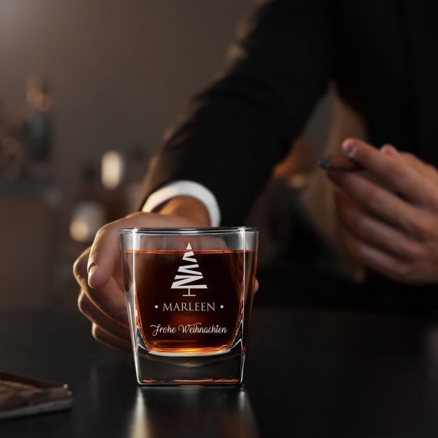 Whisky Glas mit Gravur für sie zur Weihnachtszeit