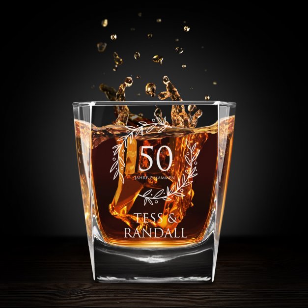 Whisky Glas mit Gravur für ein Paar zum 50. Geburtstag