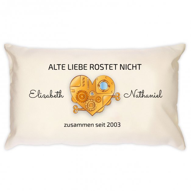 Dekokissen mit Aufdruck für ein Paar zum 20. Hochzeitstag