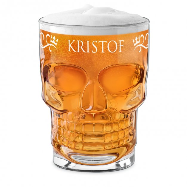 Totenkopf Bierglas mit Henkel für ihn zum Ehrentag Geburtstag Junggesellenabend