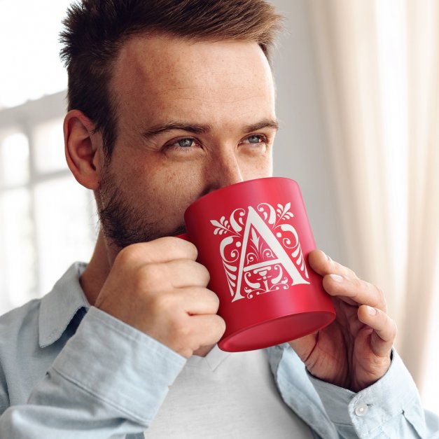 2 Keramikbecher mit Gravur Rot/Matt für ein Paar zum Hochzeitstag Einzug zu Weihnachten zum Valentinstag