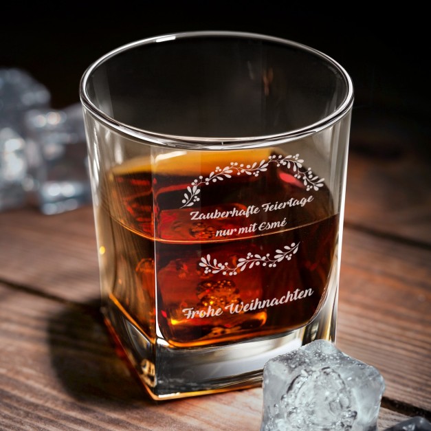 Whisky Karaffe Set mit 6 Gläsern mit eingravierter Widmung für sie zu Weihnachten