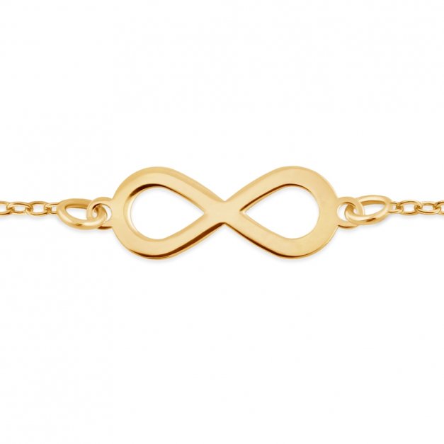 Infinity Armband Gold 333 mit Unendlichkeitszeichen + Geschenkbox mit Gravur