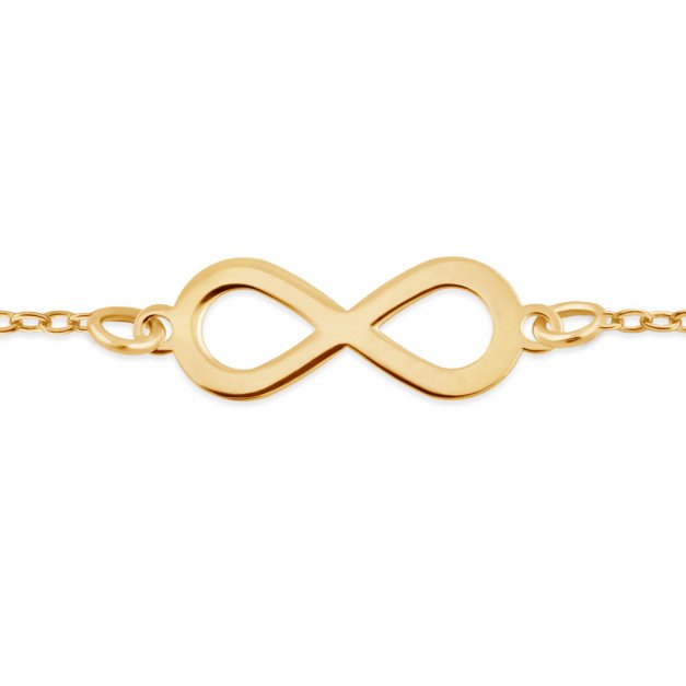 Infinity Damen Armband 585 Gold + Geschenkbox mit Gravur