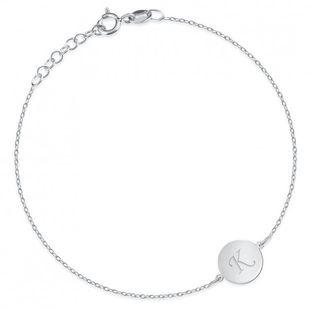 Initial Damen Armband 925 Silber + Geschenkbox mit Gravur